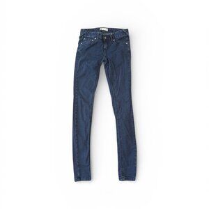 Free People Low Rise Skinny Stretch Jeans- W 25  L31- Dark Blue